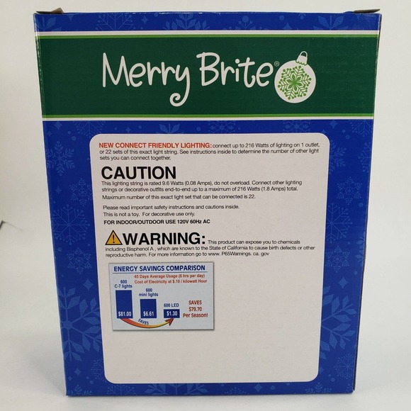 Merry Brite 140 ct LED Lights Multi Color Bulb Christmas Patio Kids Room Decor - Picture 4 of 8